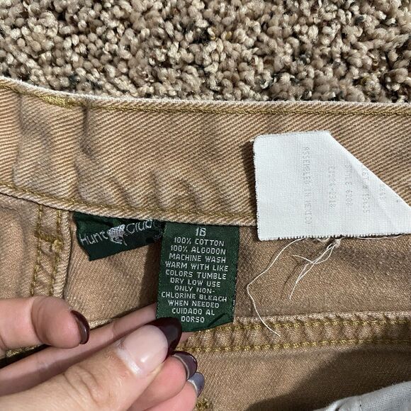 Vintage Hunt Club Denim Bermuda Shorts Jorts Jeans Size 16 Women’s Brown Tan - Picture 4 of 8